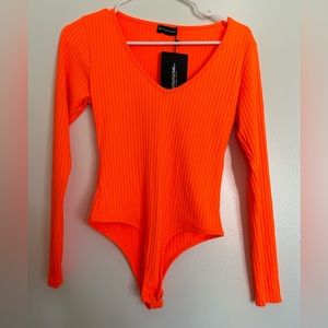 PrettyLittleThing ribbed scoop-neck bodysuit